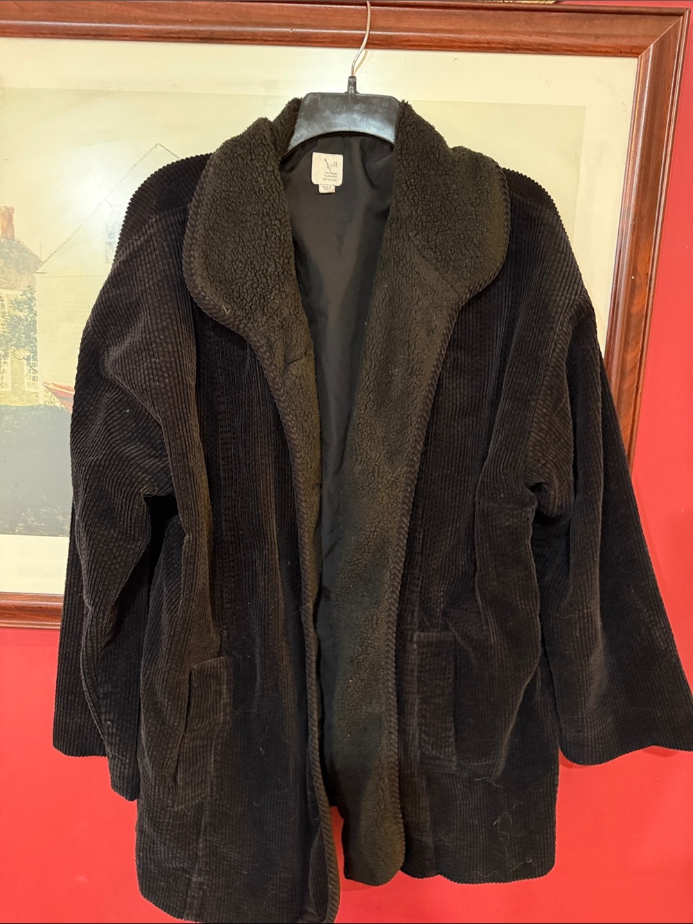 J. Jill black Corduroy Jacket with Sherpa lining